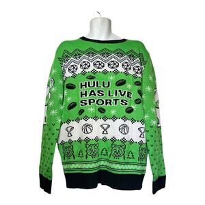 Hulu Has Live Sports TV Show Ugly Christmas Pullover Sweater Unisex Size XL